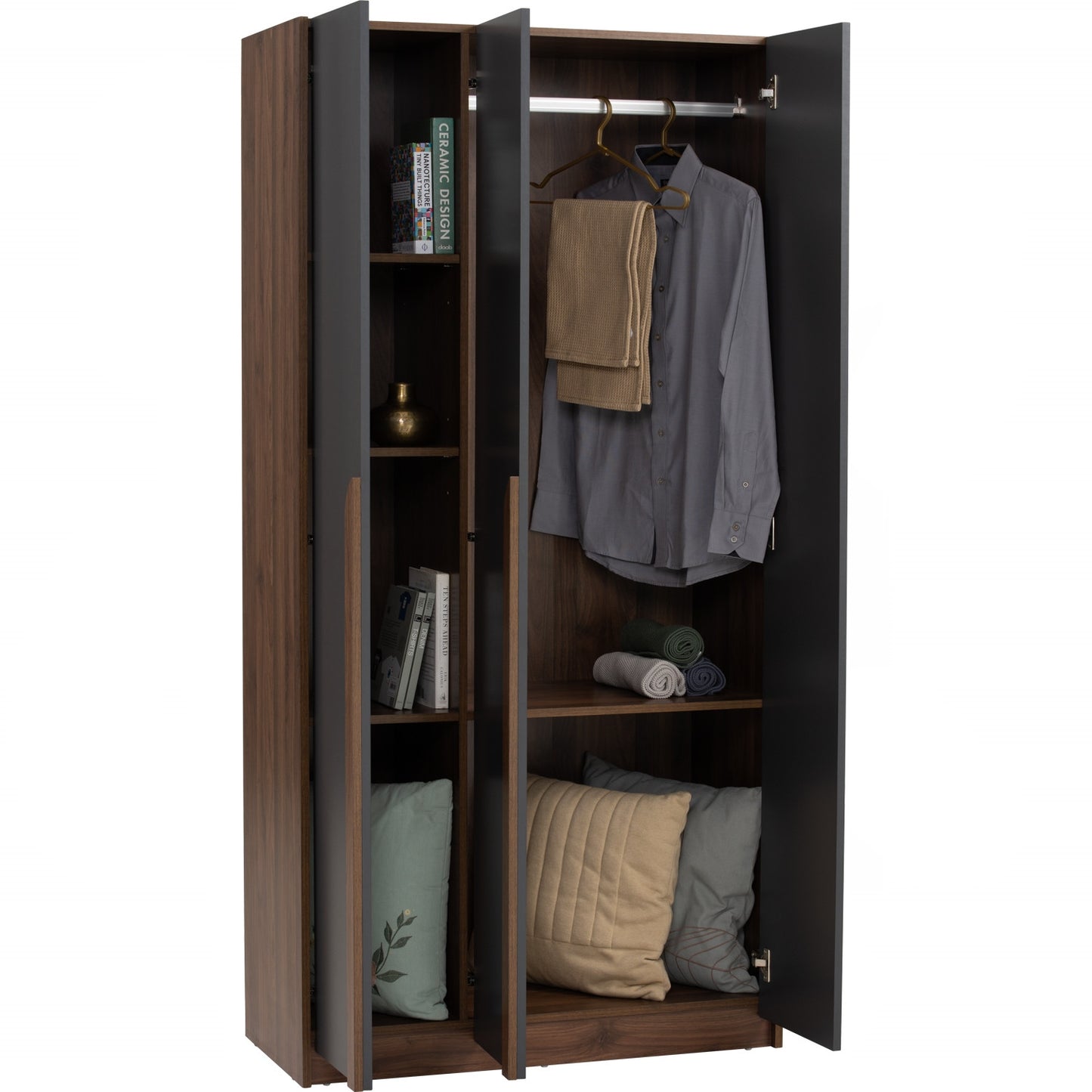 MANDO 3 Door Wardrobe - Black