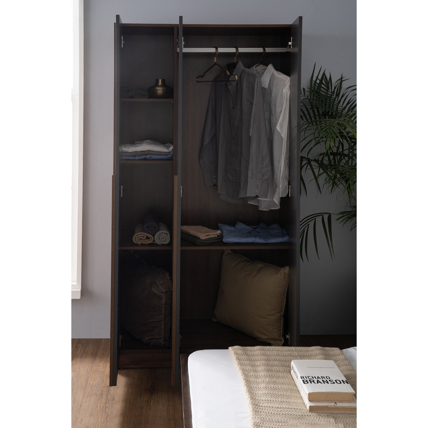 MANDO 3 Door Wardrobe - Black
