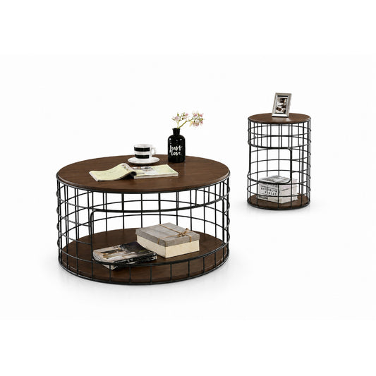 MICA Coffee Table + Side Table - Walnut
