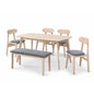 Dining Set ( 1 Mitti Table + 4 Luffee Chair + 1 Fendi Bench ) - White Wash