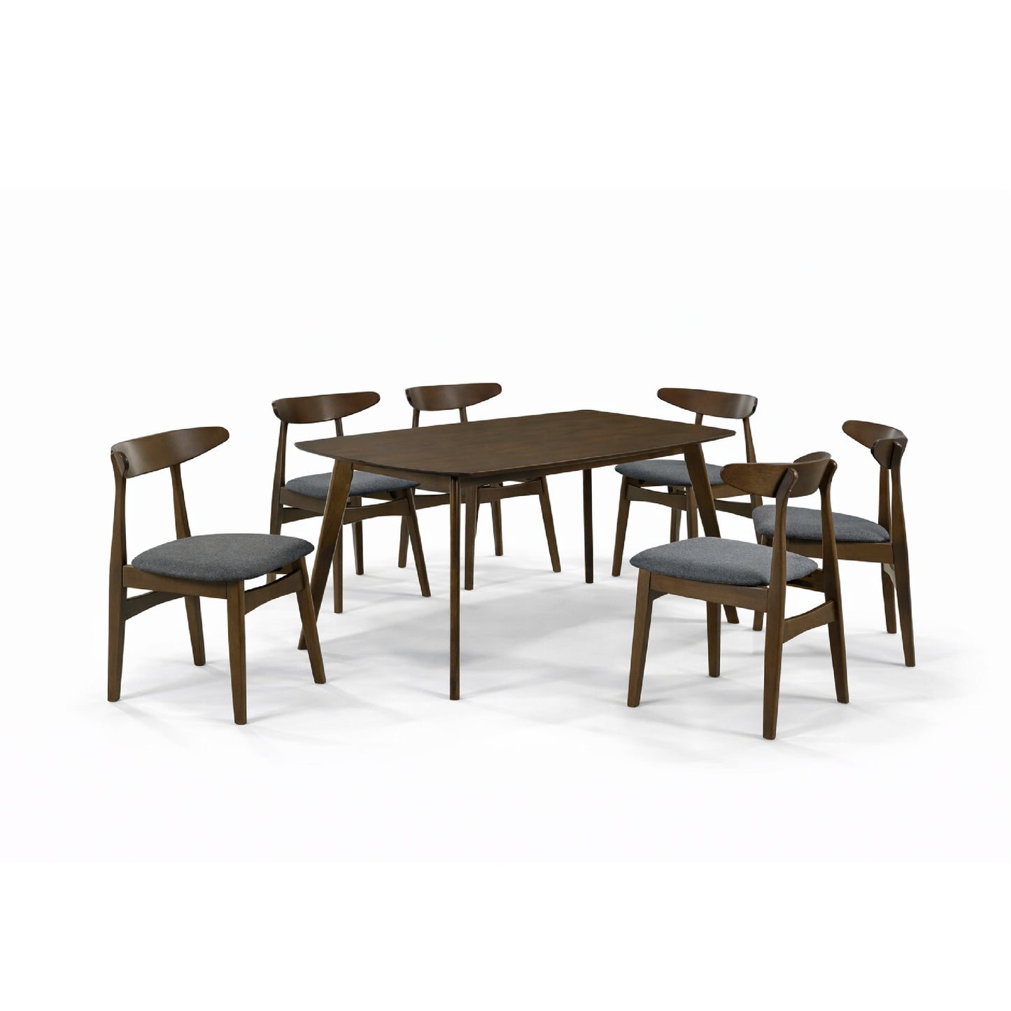 Dining Set ( 1 Mitti Table + 6 Neo Chair ) - Walnut