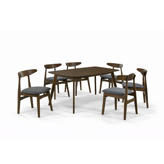 Dining Set ( 1 Mitti Table + 6 Neo Chair ) - Walnut