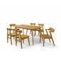 Dining Set ( 1 Mitti Table + 4 Tenza Chair Wooden Seat + 2 Paco Chair Wooden Seat ) - Beech