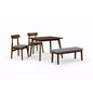 Dining Set ( 1 Mitti Table + 2 Tenza Chair + 1 Fendi Bench ) - Walnut