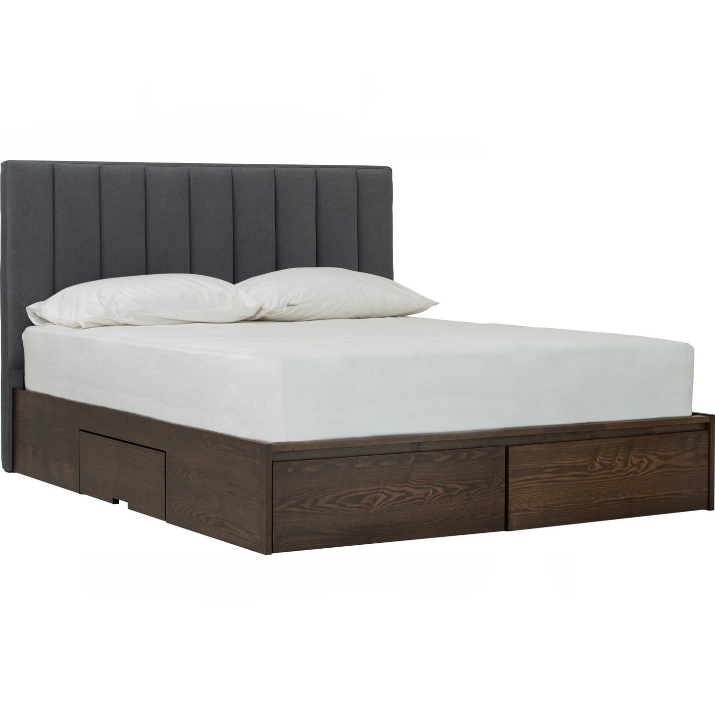 MOLA Bedframe With Storage - Cocoa, Dark Grey (Queen Size)(Pets Friendly Fabric)