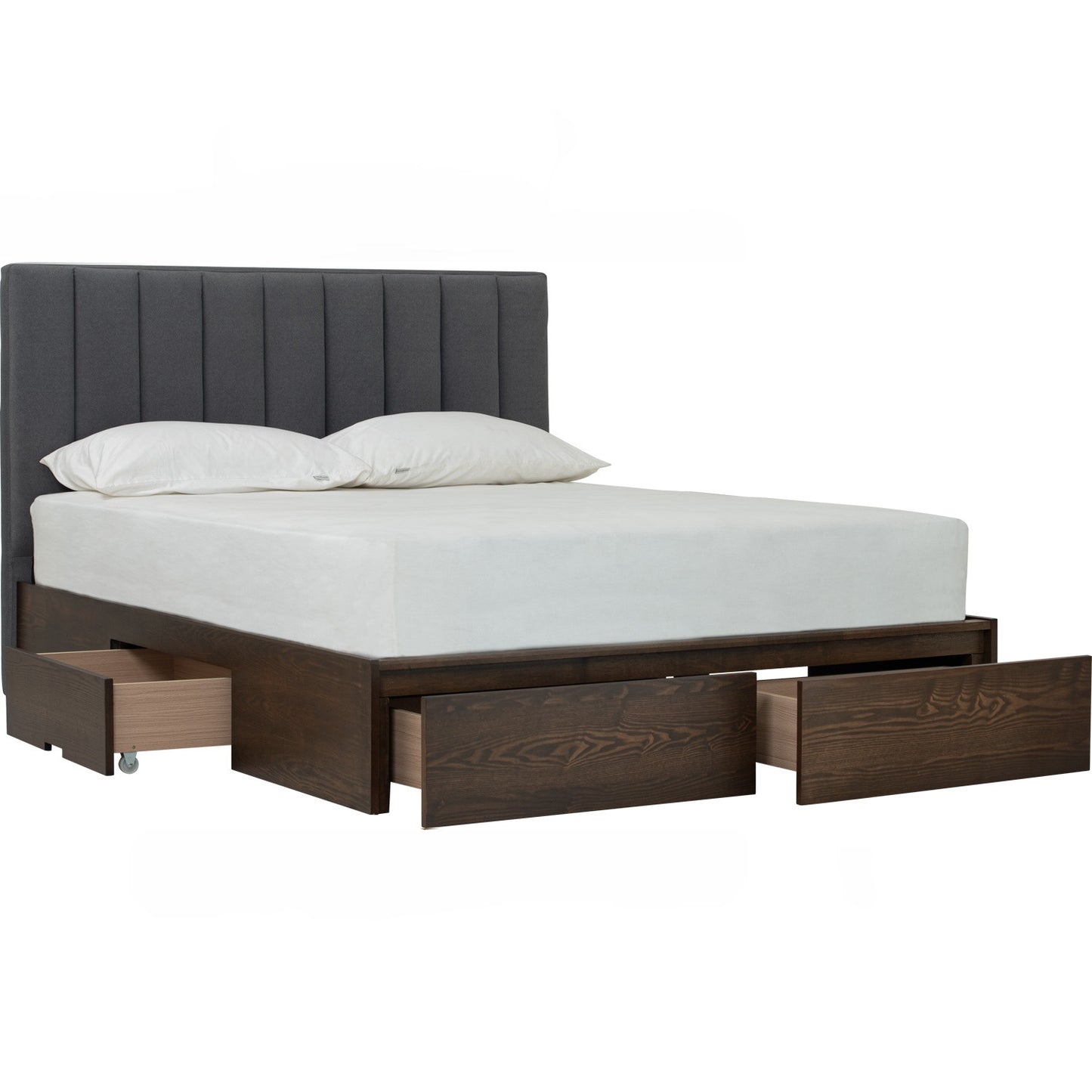 MOLA Bedframe With Storage - Cocoa, Dark Grey (Queen Size)(Pets Friendly Fabric)