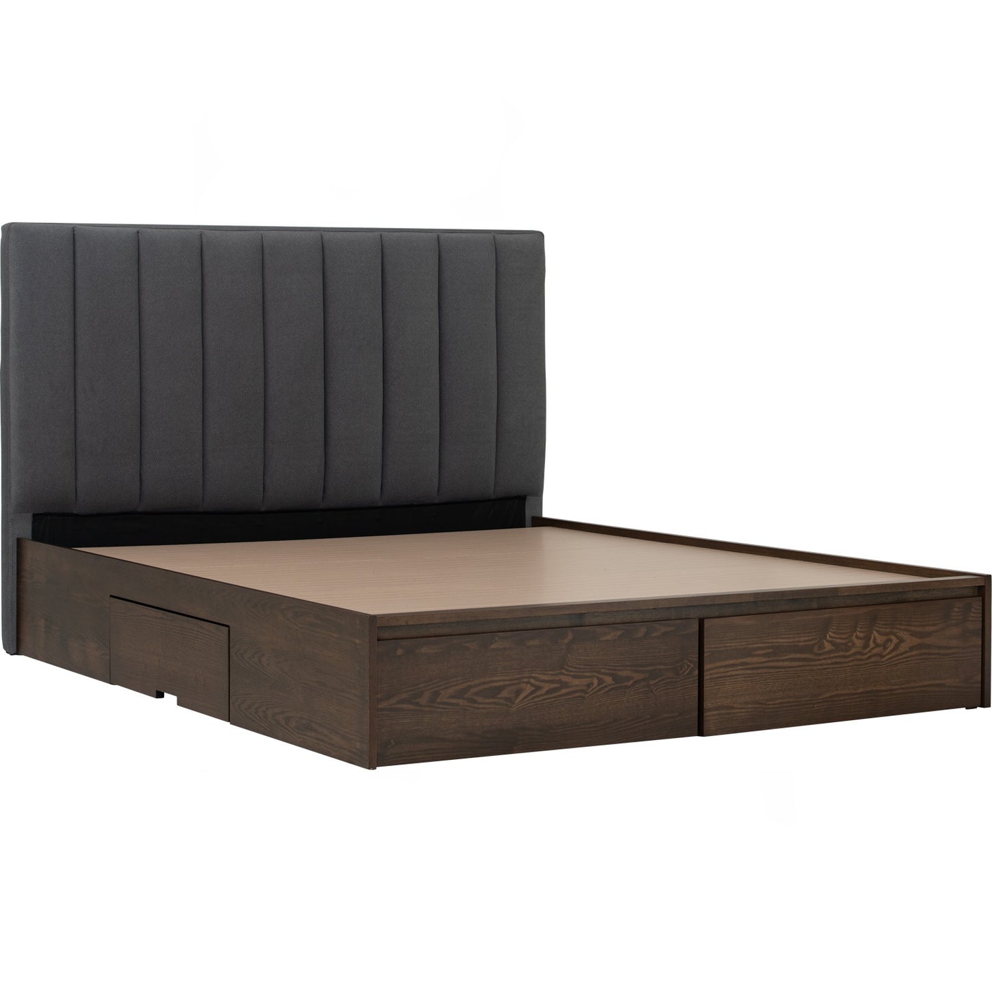 MOLA Bedframe With Storage - Cocoa, Dark Grey (Queen Size)(Pets Friendly Fabric)