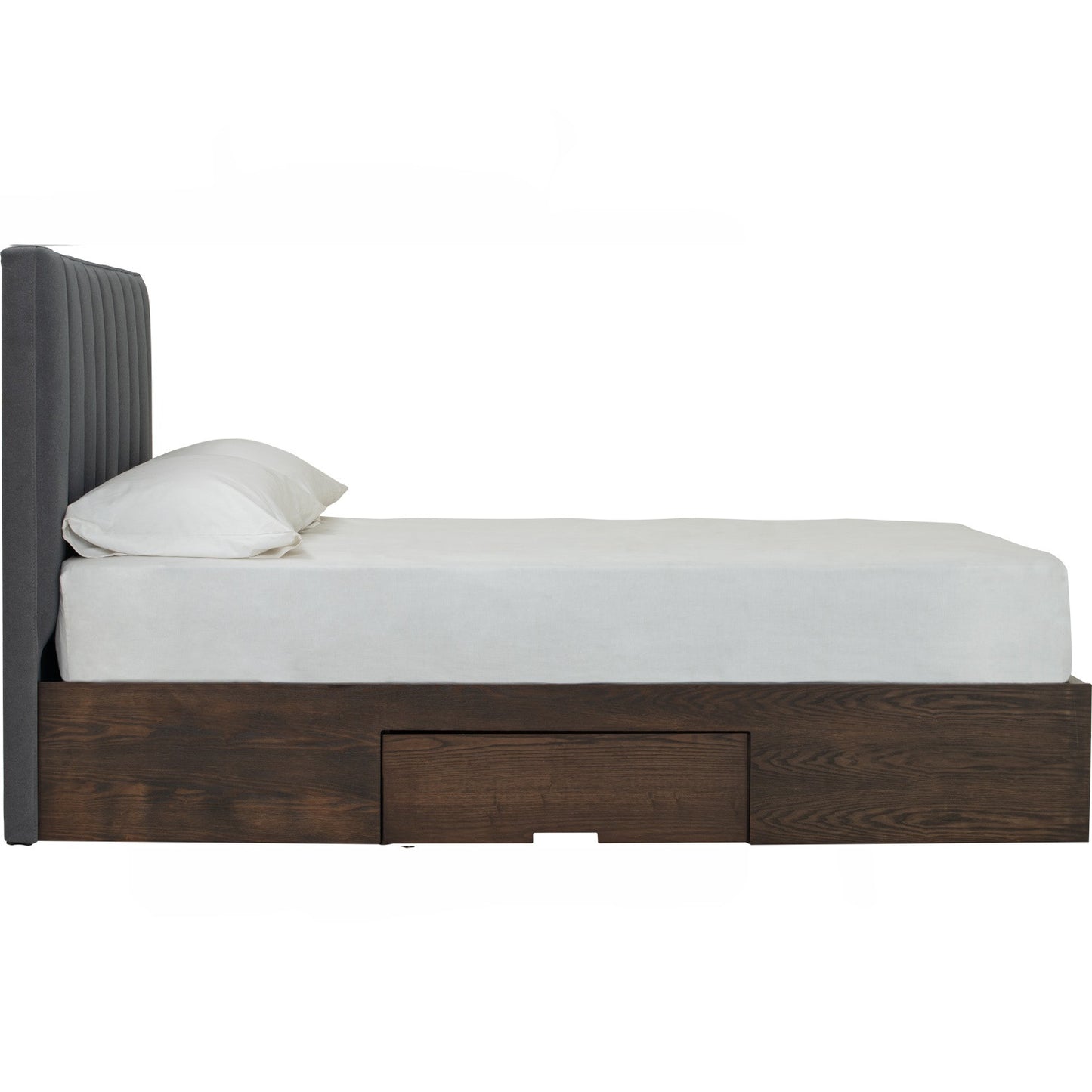 MOLA Bedframe With Storage - Cocoa, Dark Grey (Queen Size)(Pets Friendly Fabric)