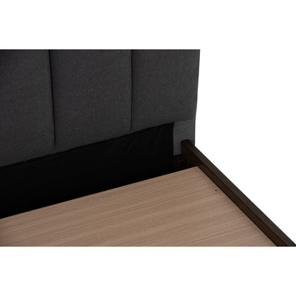 MOLA Bedframe With Storage - Cocoa, Dark Grey (Queen Size)(Pets Friendly Fabric)
