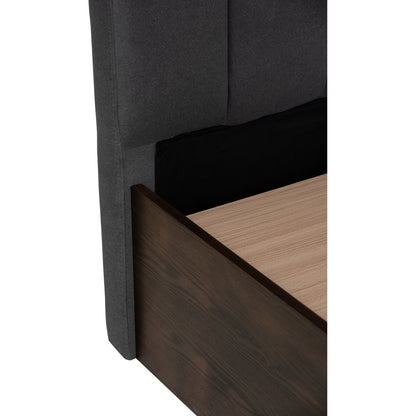 MOLA Bedframe With Storage - Cocoa, Dark Grey (Queen Size)(Pets Friendly Fabric)