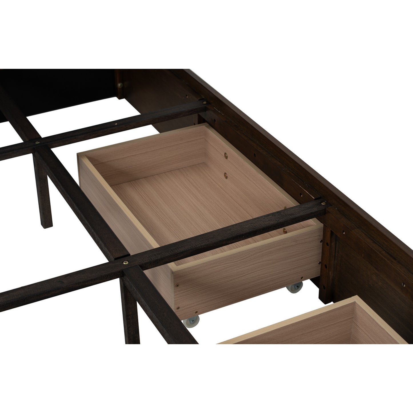 MOLA Bedframe With Storage - Cocoa, Dark Grey (Queen Size)(Pets Friendly Fabric)