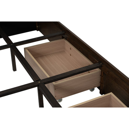 MOLA Bedframe With Storage - Cocoa, Dark Grey (Queen Size)(Pets Friendly Fabric)