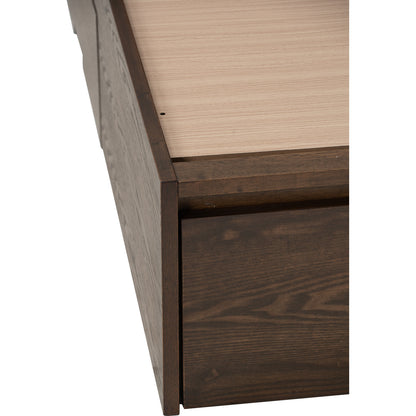 MOLA Bedframe With Storage - Cocoa, Dark Grey (Queen Size)(Pets Friendly Fabric)