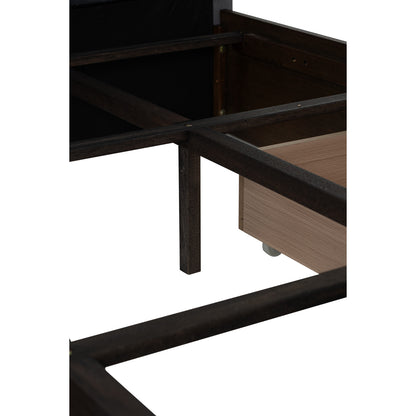 MOLA Bedframe With Storage - Cocoa, Dark Grey (Queen Size)(Pets Friendly Fabric)