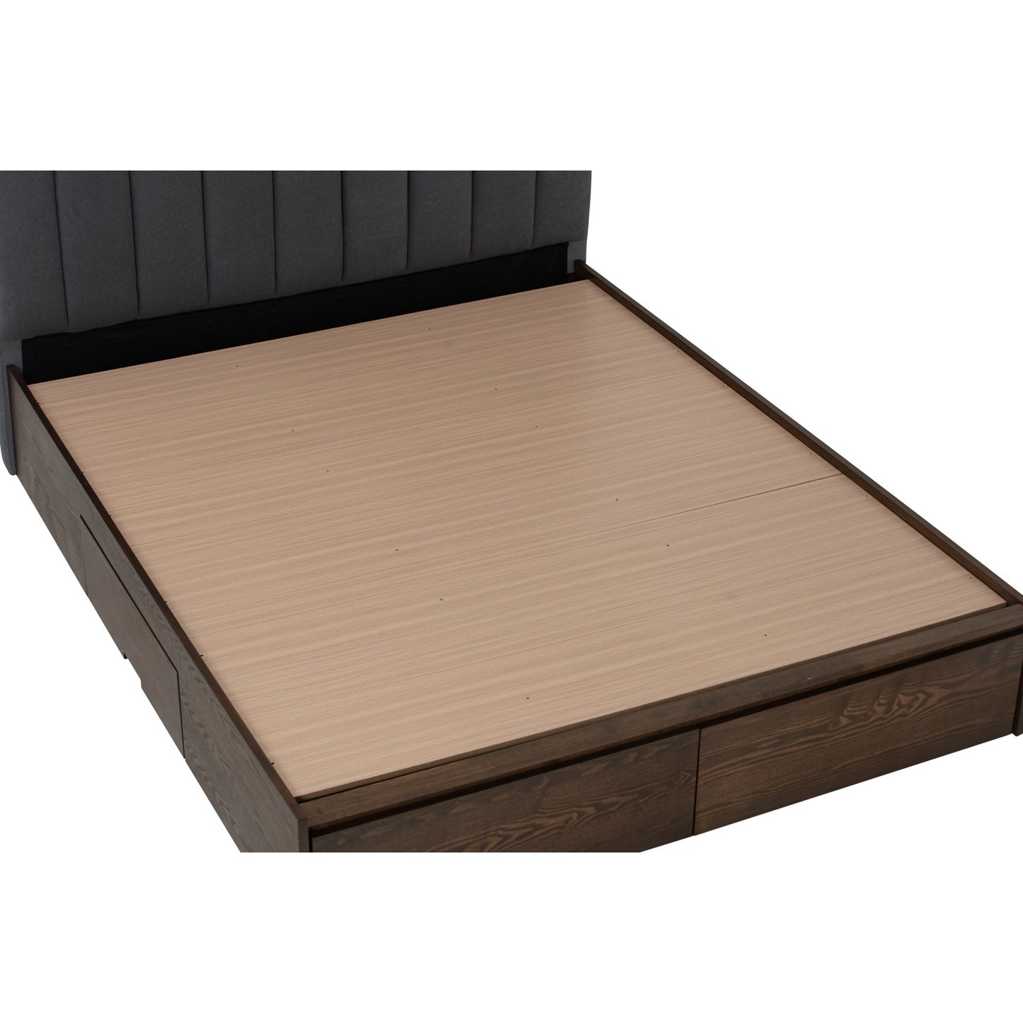 MOLA Bedframe With Storage - Cocoa, Dark Grey (Queen Size)(Pets Friendly Fabric)