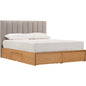 MOLA Bedframe With Storage - Natural, Grey (Queen Size)