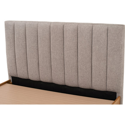 MOLA Bedframe With Storage - Natural, Grey (Queen Size)