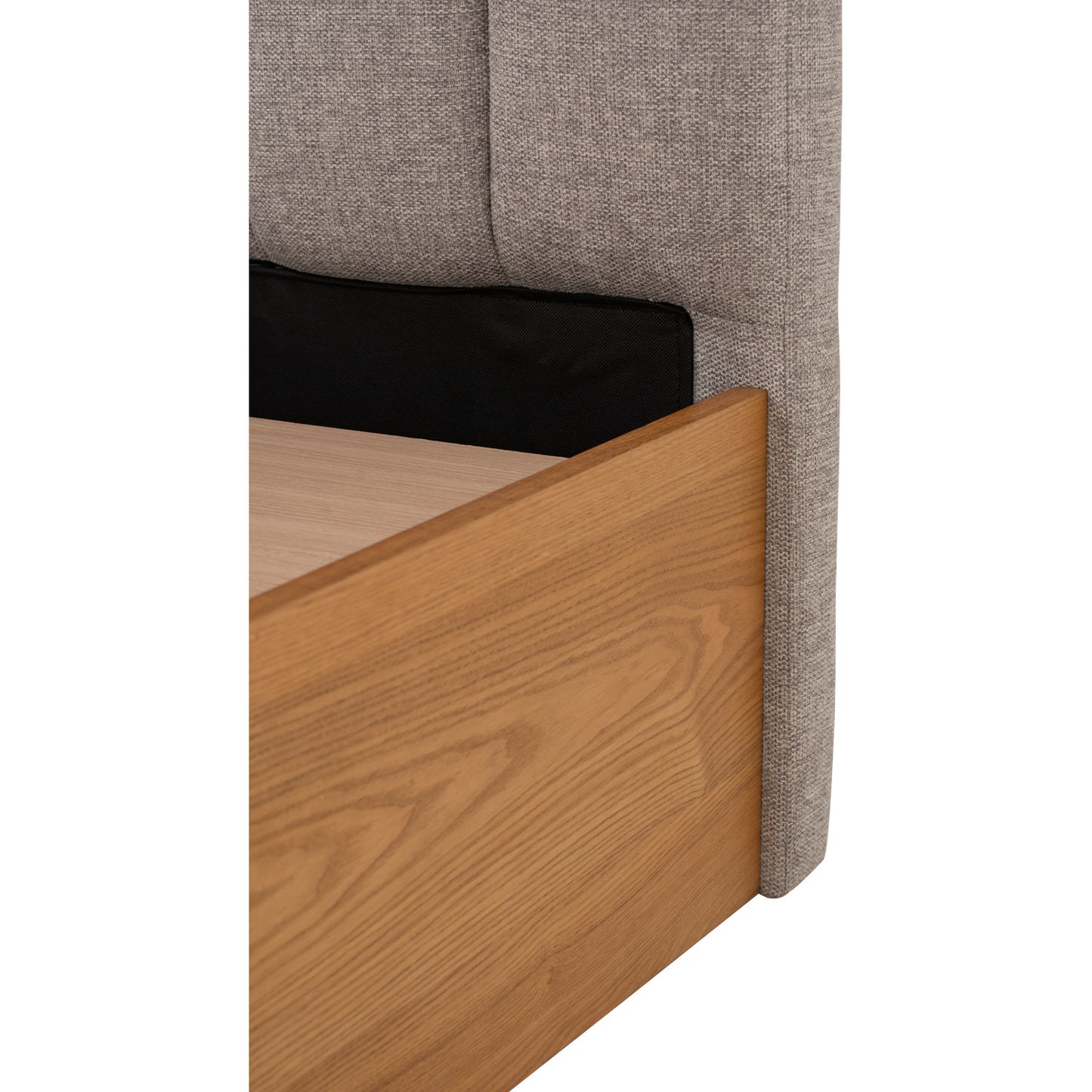 MOLA Bedframe With Storage - Natural, Grey (Queen Size)