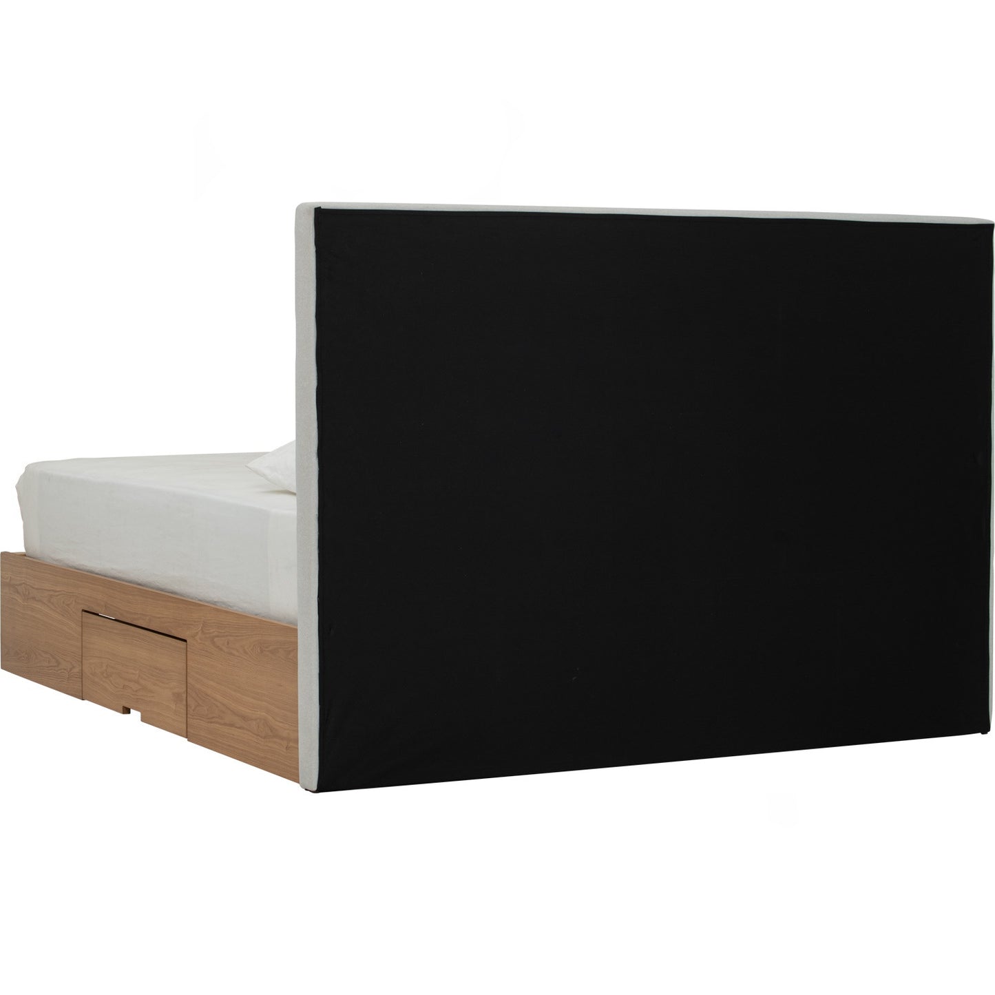 MOLA Bedframe With Storage - Natural, Grey (Queen Size)(Pets Friendly Fabric)