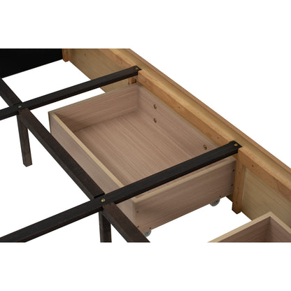 MOLA Bedframe With Storage - Natural, Grey (Queen Size)(Pets Friendly Fabric)