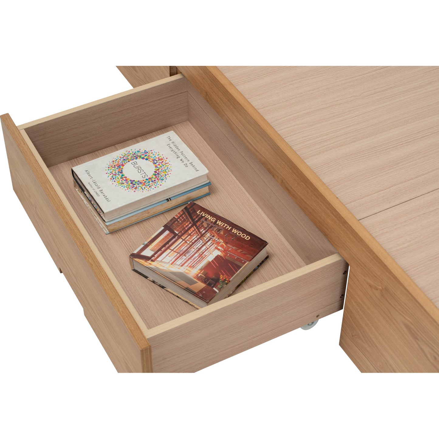 MOLA Bedframe With Storage - Natural, Grey (Queen Size)(Pets Friendly Fabric)