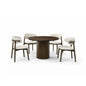 Dining Set ( 1 Mola Round Table + 4 Nessa Chair ) - Walnut
