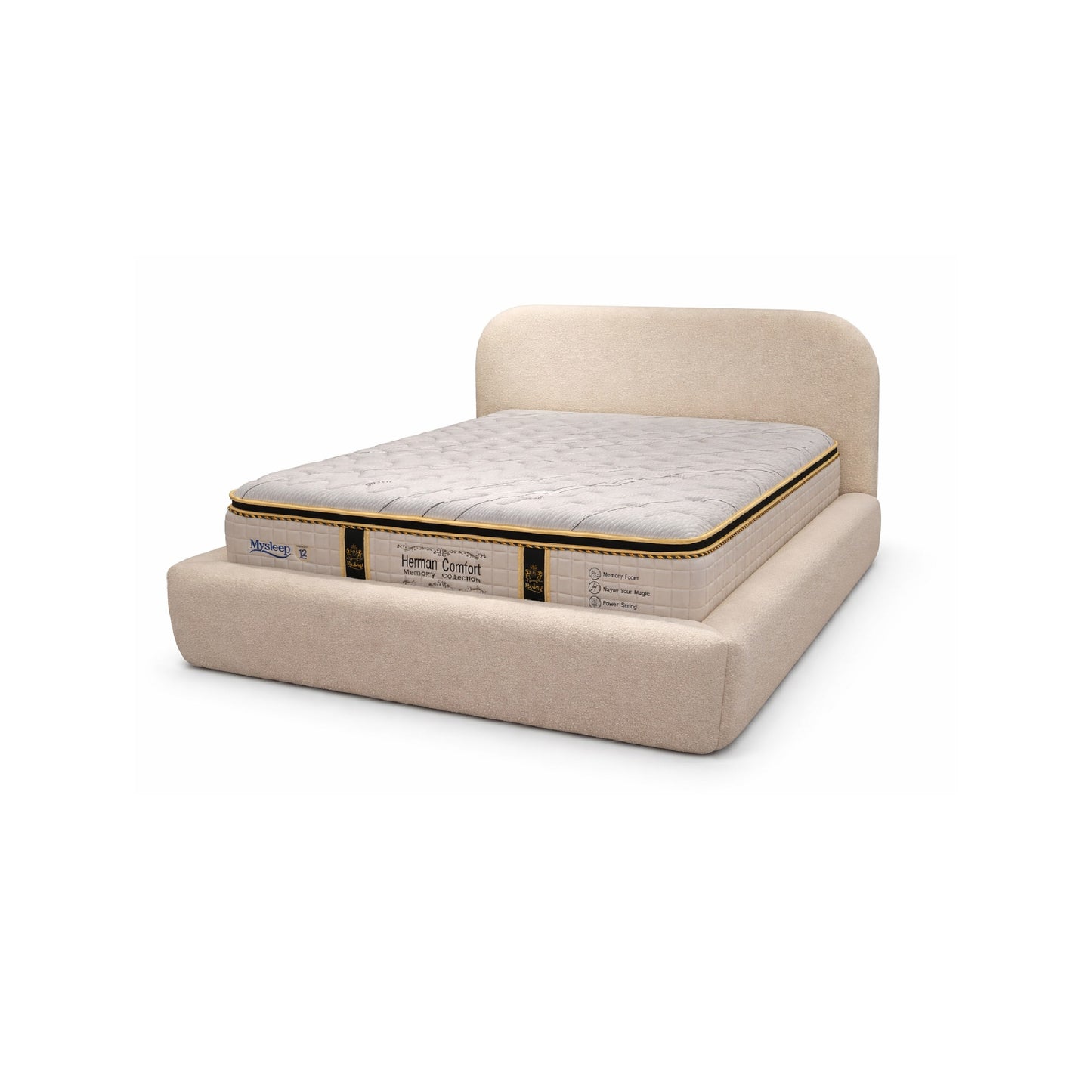 MOON Bedframe (Single/Super Single/Queen/King Size) Custom Colour