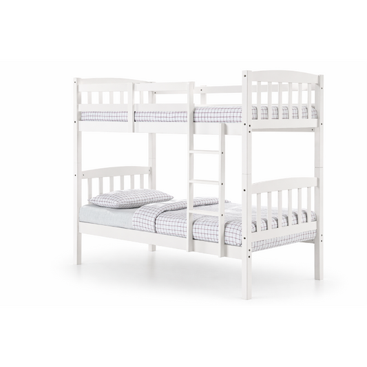 Motty Bunk Bedframe - White ( Single + Single Size )