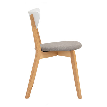 NAIDA Dining Chair - Natural Frame, Grey Seat