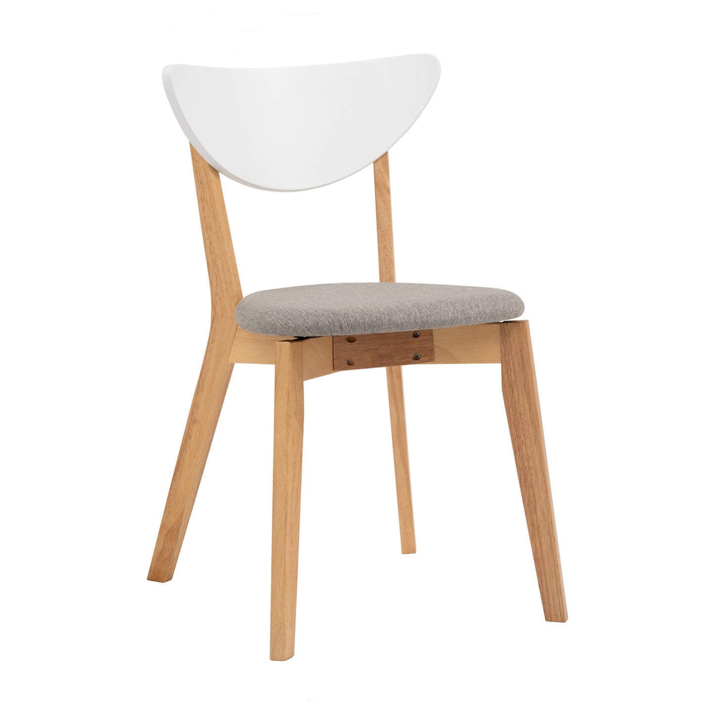 NAIDA Dining Chair - Natural Frame, Grey Seat