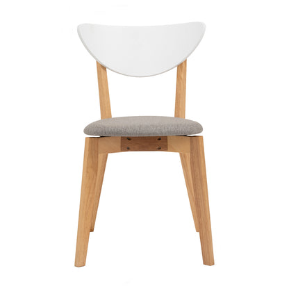 NAIDA Dining Chair - Natural Frame, Grey Seat