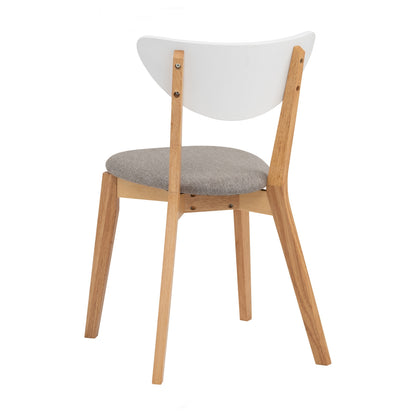 NAIDA Dining Chair - Natural Frame, Grey Seat