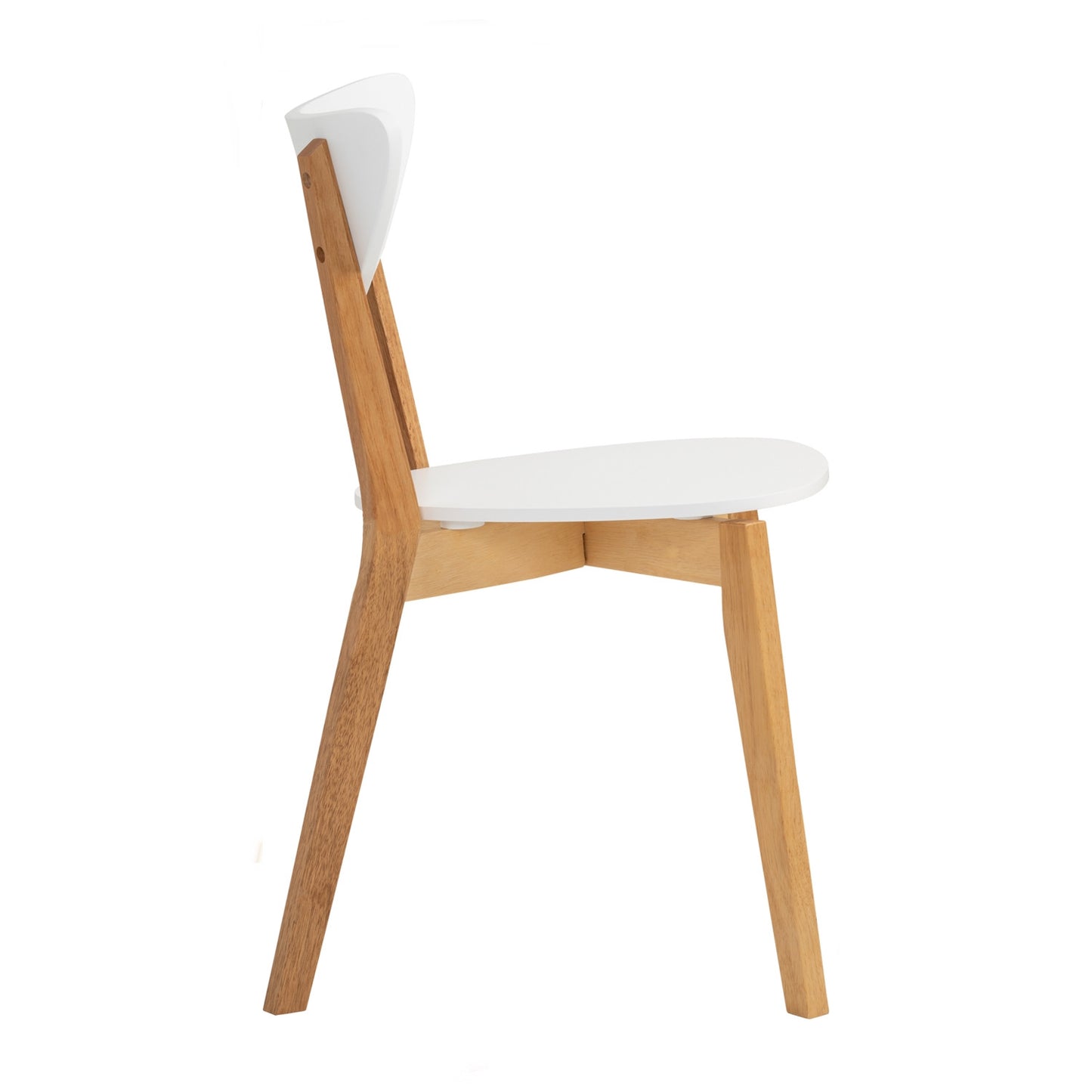 NAIDA Dining Chair - Natural Frame, White Seat