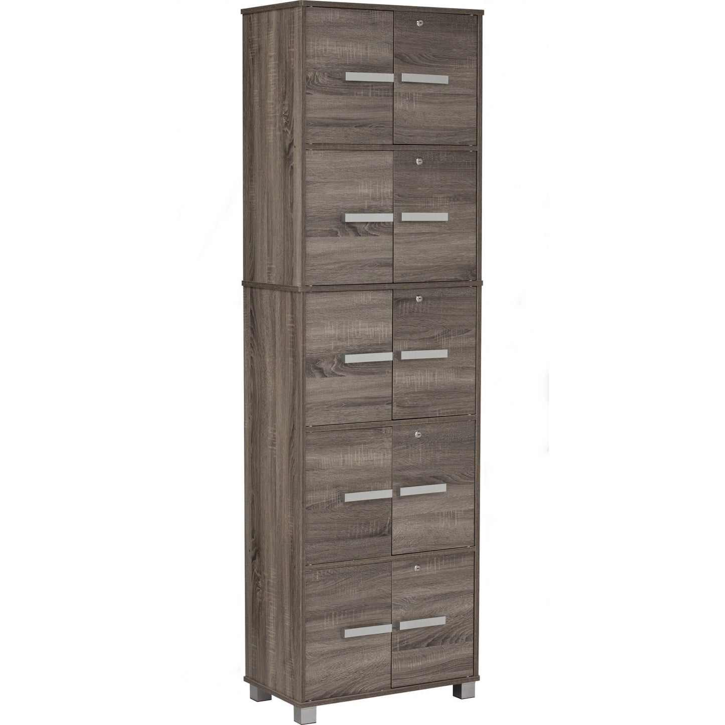 NAOMI 10 Door Storage Box With Lock - Sonoma Dark