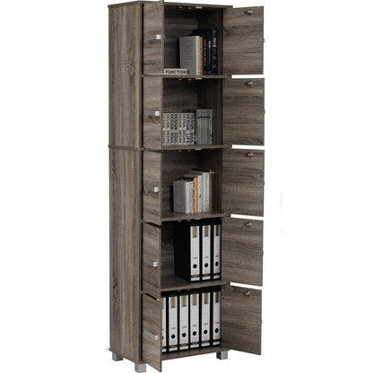 NAOMI 10 Door Storage Box With Lock - Sonoma Dark