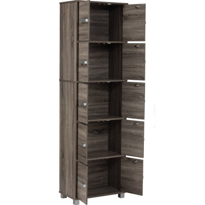 NAOMI 10 Door Storage Box With Lock - Sonoma Dark