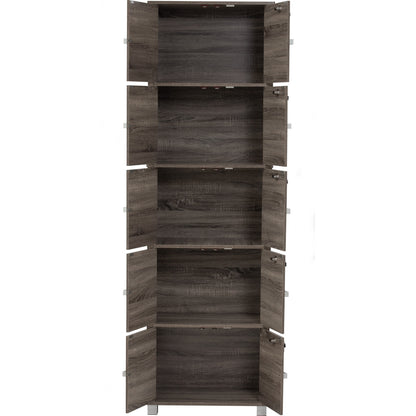 NAOMI 10 Door Storage Box With Lock - Sonoma Dark