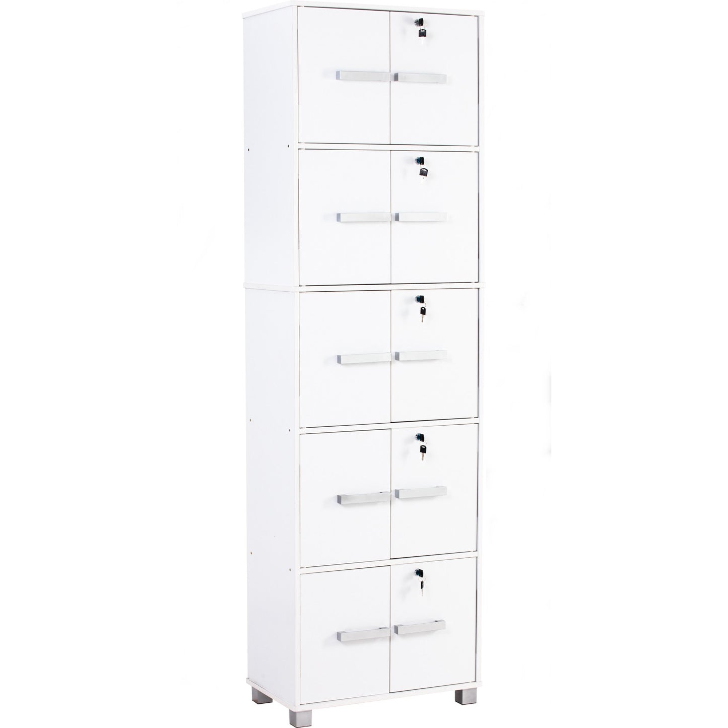NAOMI 10 Door Storage Box With Lock - White
