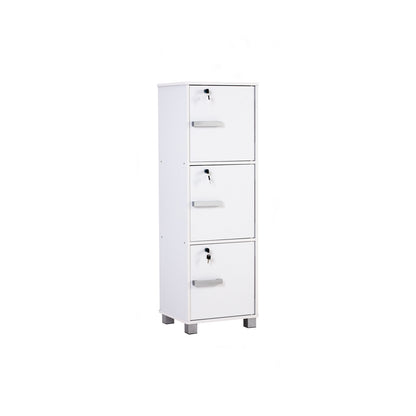NAOMI 3 Door Storage Box With Lock - White