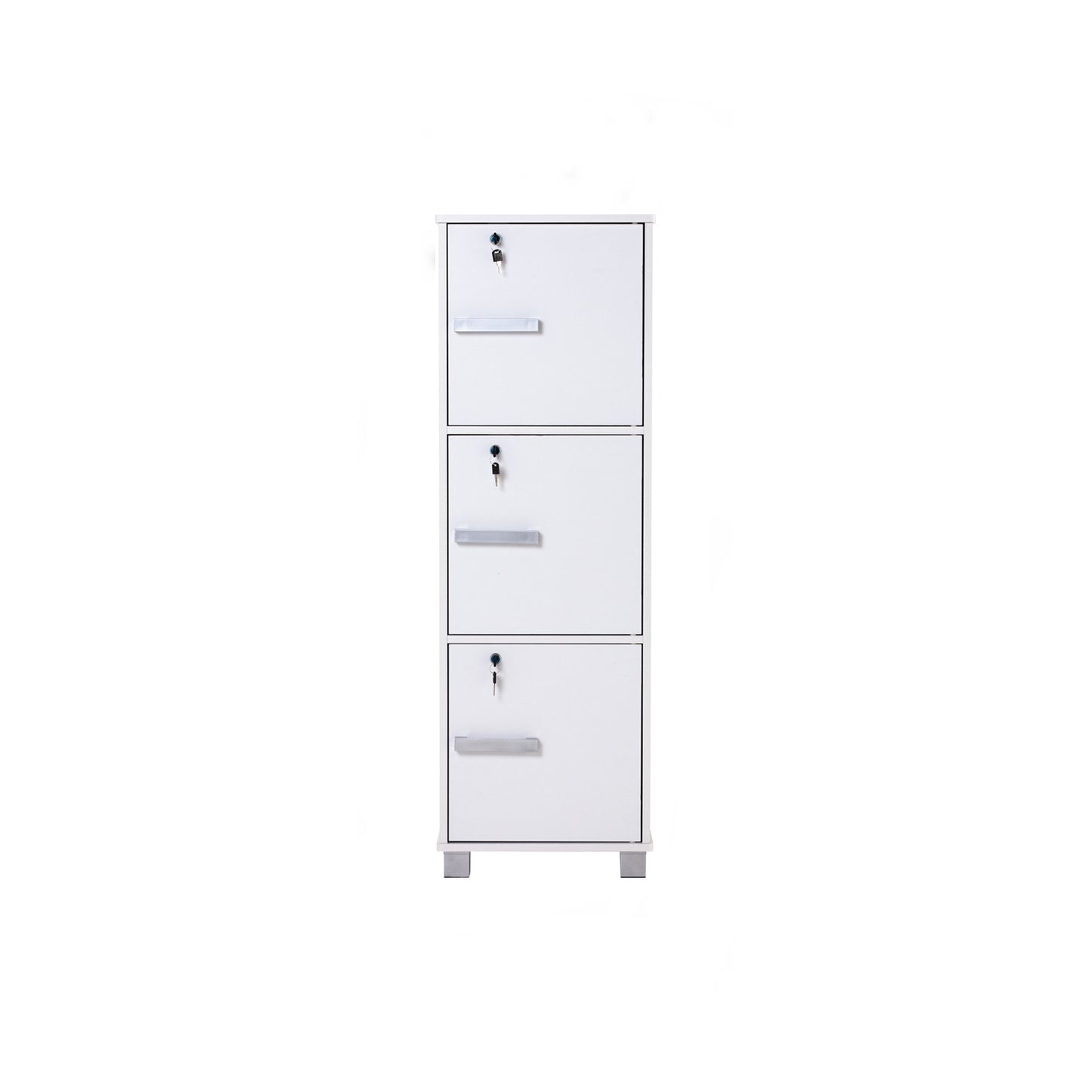 NAOMI 3 Door Storage Box With Lock - White