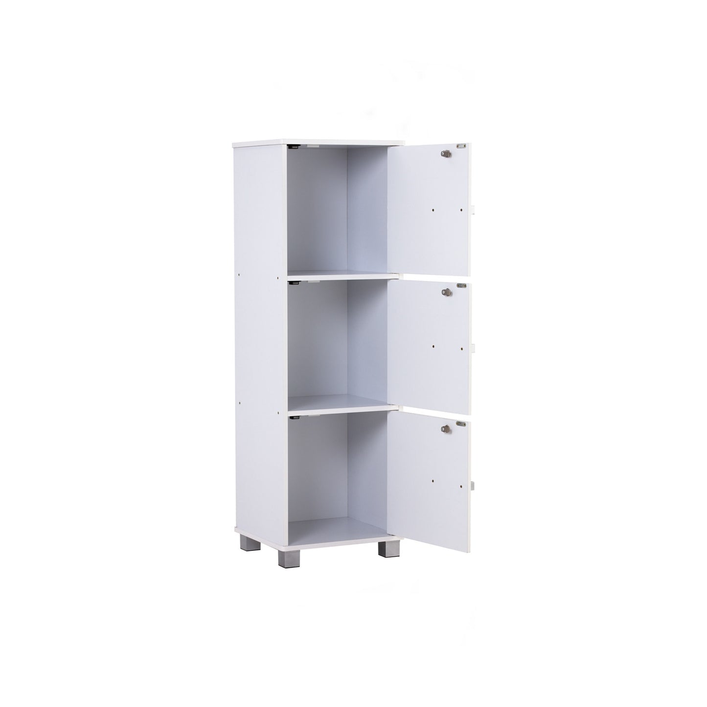 NAOMI 3 Door Storage Box With Lock - White