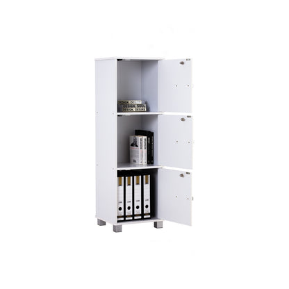 NAOMI 3 Door Storage Box With Lock - White
