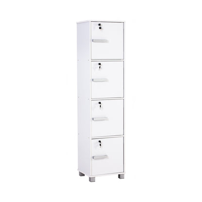 NAOMI 4 Door Storage Box With Lock - White