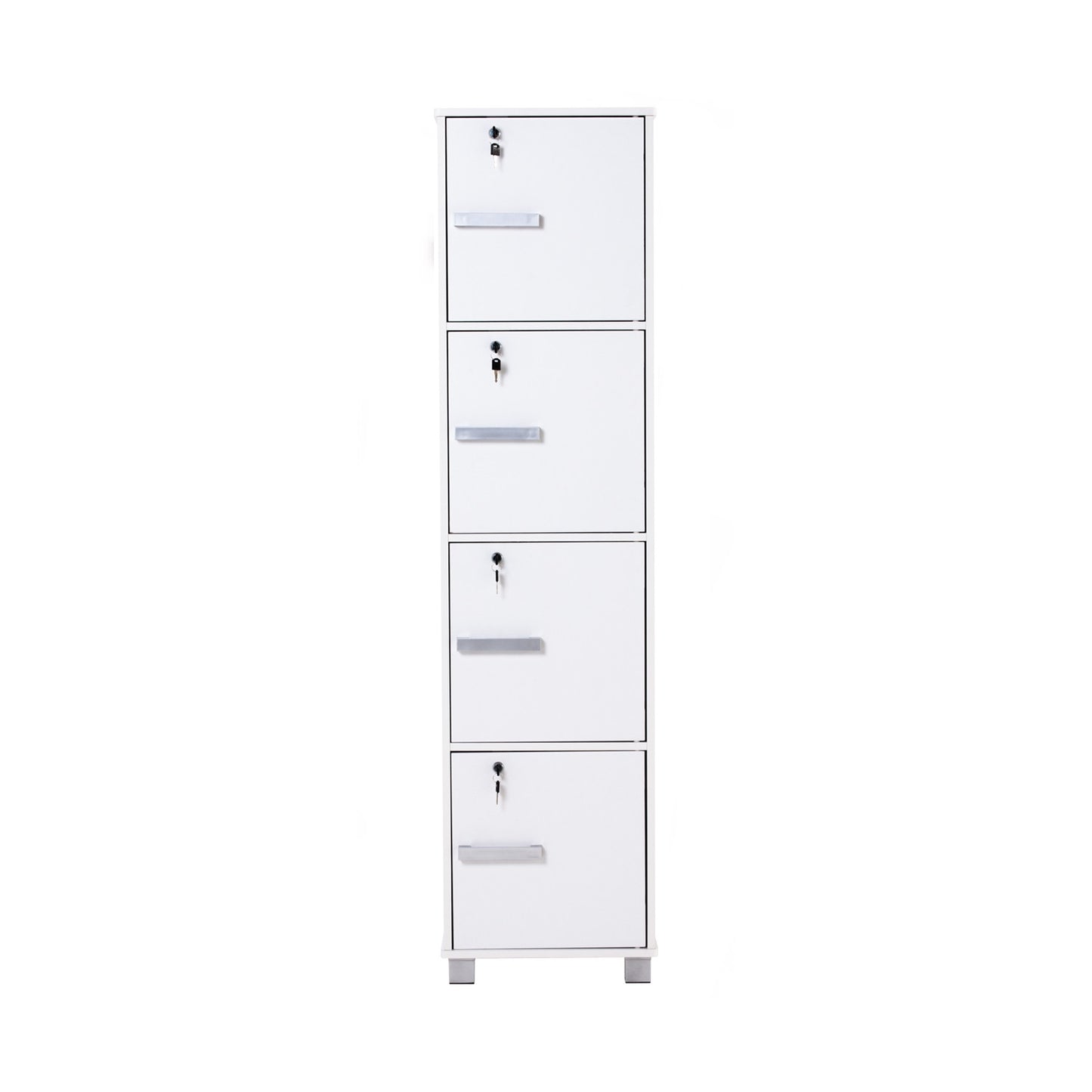 NAOMI 4 Door Storage Box With Lock - White