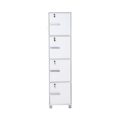 NAOMI 4 Door Storage Box With Lock - White