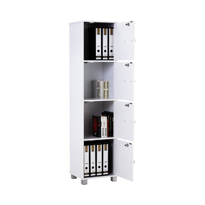 NAOMI 4 Door Storage Box With Lock - White