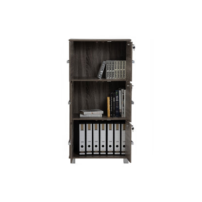 NAOMI 6 Door Storage Box With Lock - Sonoma Dark