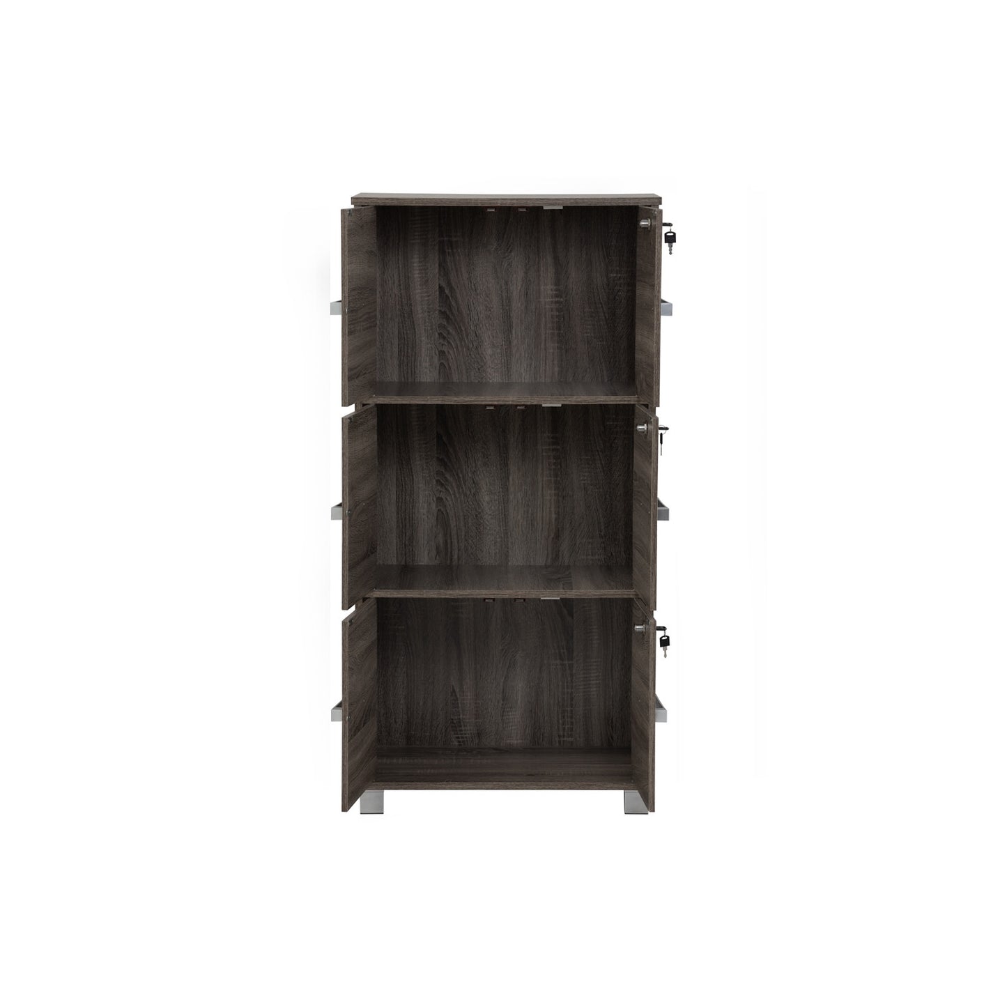 NAOMI 6 Door Storage Box With Lock - Sonoma Dark