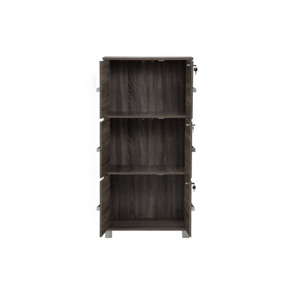 NAOMI 6 Door Storage Box With Lock - Sonoma Dark