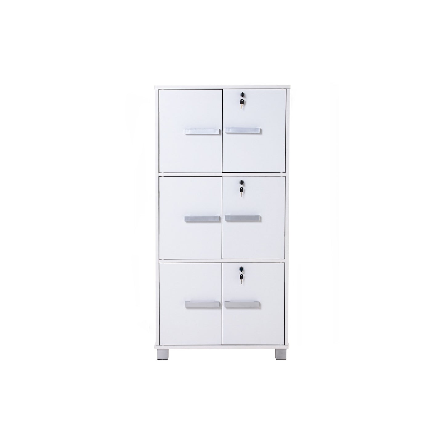 NAOMI 6 Door Storage Box With Lock - White